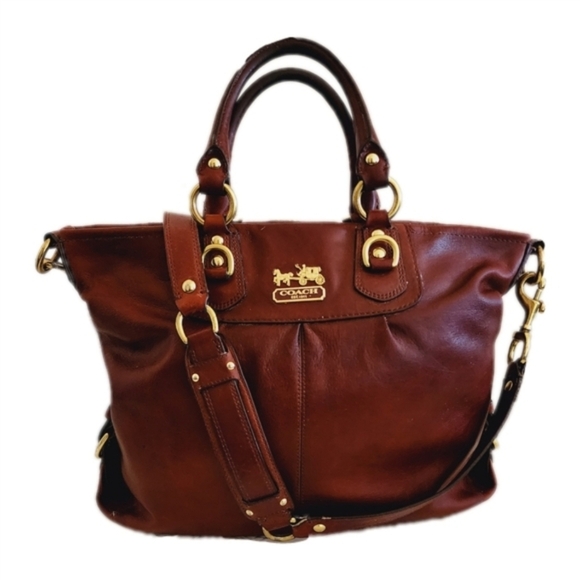 Coach Handbags - Coach Madison Julianne Brown Leather Shoulder Bag 12935